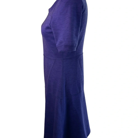 Athleta En Route Fit-and-Flare Ponte Knit Short Sleeve Dress Blue - Picture 3 of 11